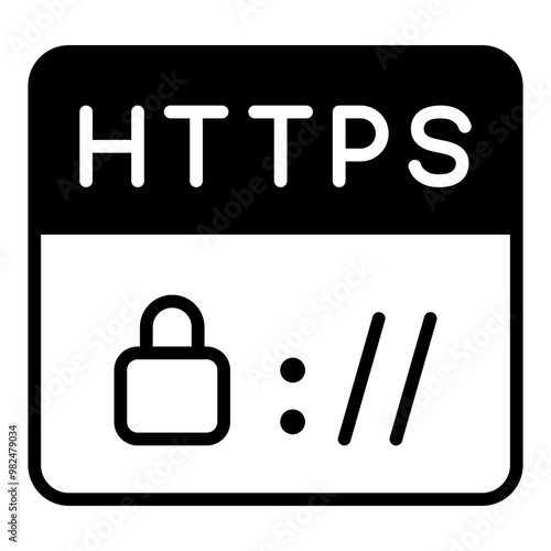 HTTPS line glyph icon