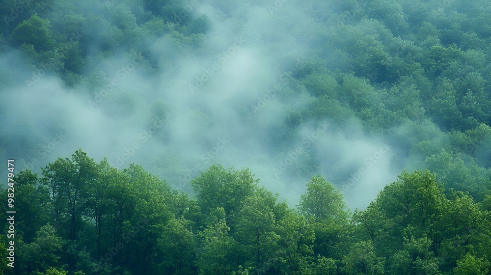 An early morning scene of a fog-covered forest, where the mist weaves through the trees, obscuring the view and enhancing the sense of mystery. The dense fog softens the edges of the forest, An early morning scene of a fog-covered forest, where the mist weaves through the trees, obscuring the view and enhancing the sense of mystery. The dense fog softens the edges of the forest,