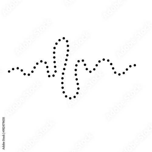 Wavy Zig Zag Dotted Line 