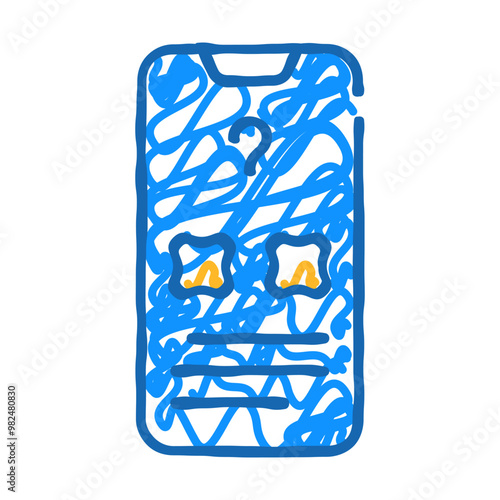 electronic voting doodle icon sketch vector. electronic voting sign. isolated symbol illustration