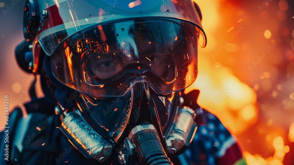 Brave Pilot in a Fiery Battle Zone: A Close-Up Perspective of Courage Brave Pilot in a Fiery Battle Zone: A Close-Up Perspective of Courage