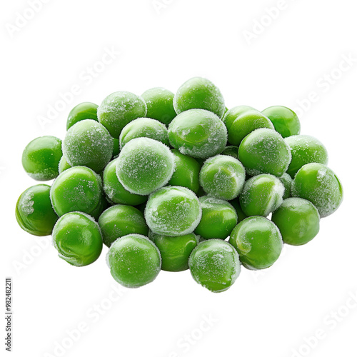 Frozen peas isolated on a transparent background