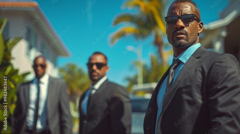 Security Guard Event Service. Officer And His Group