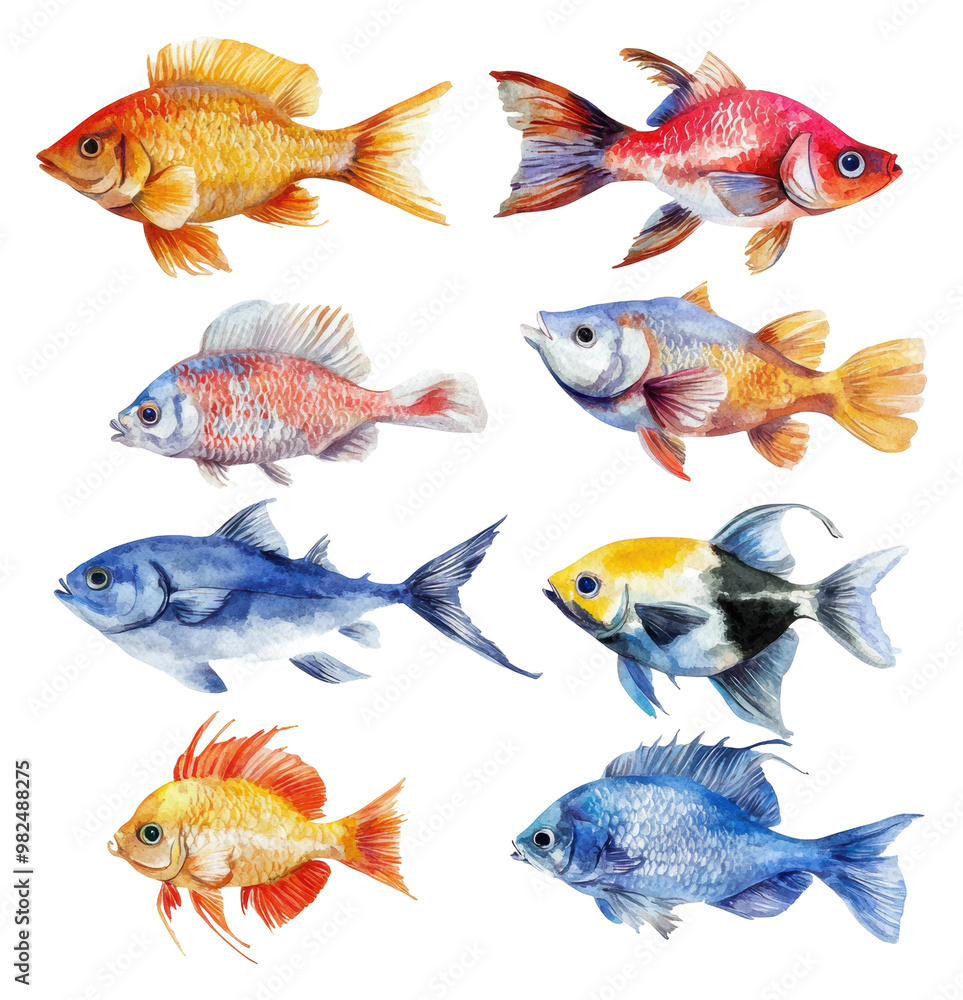 Fototapeta premium PNG Vibrant images of freshwater fish