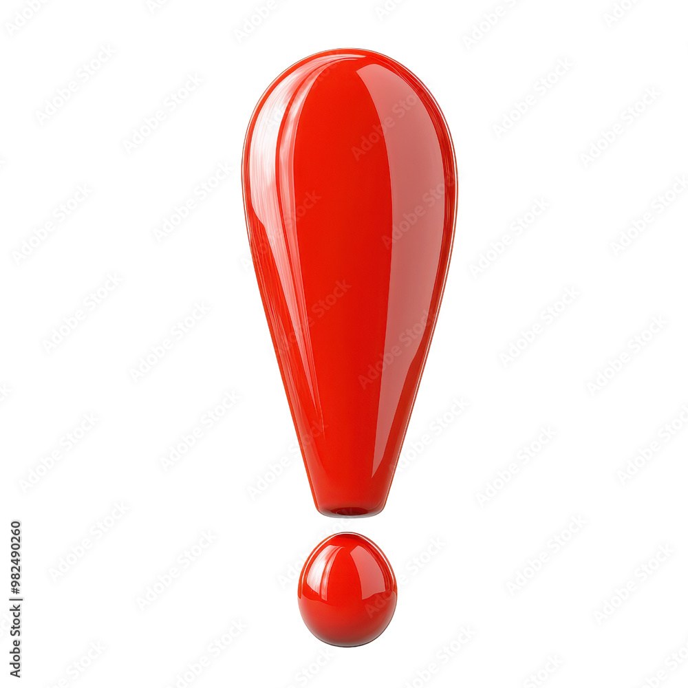 Bright red exclamation mark symbol, emphasizing urgency and importance in design, communication, or warning contexts., isolated on a transparent background. Bright red exclamation mark symbol, emphasizing urgency and importance in design, communication, or warning contexts., isolated on a transparent background.