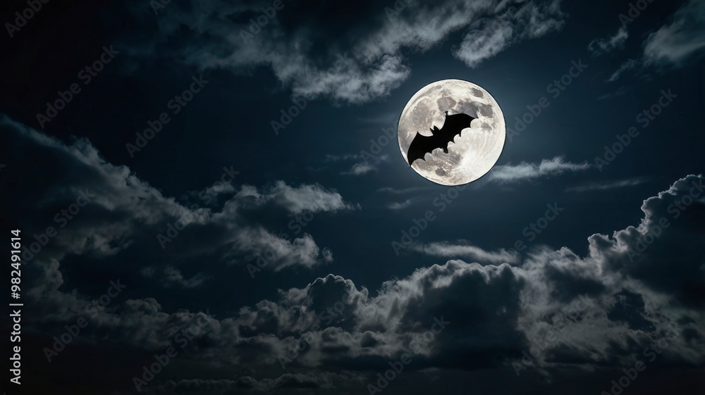 bat and moon bat and moon