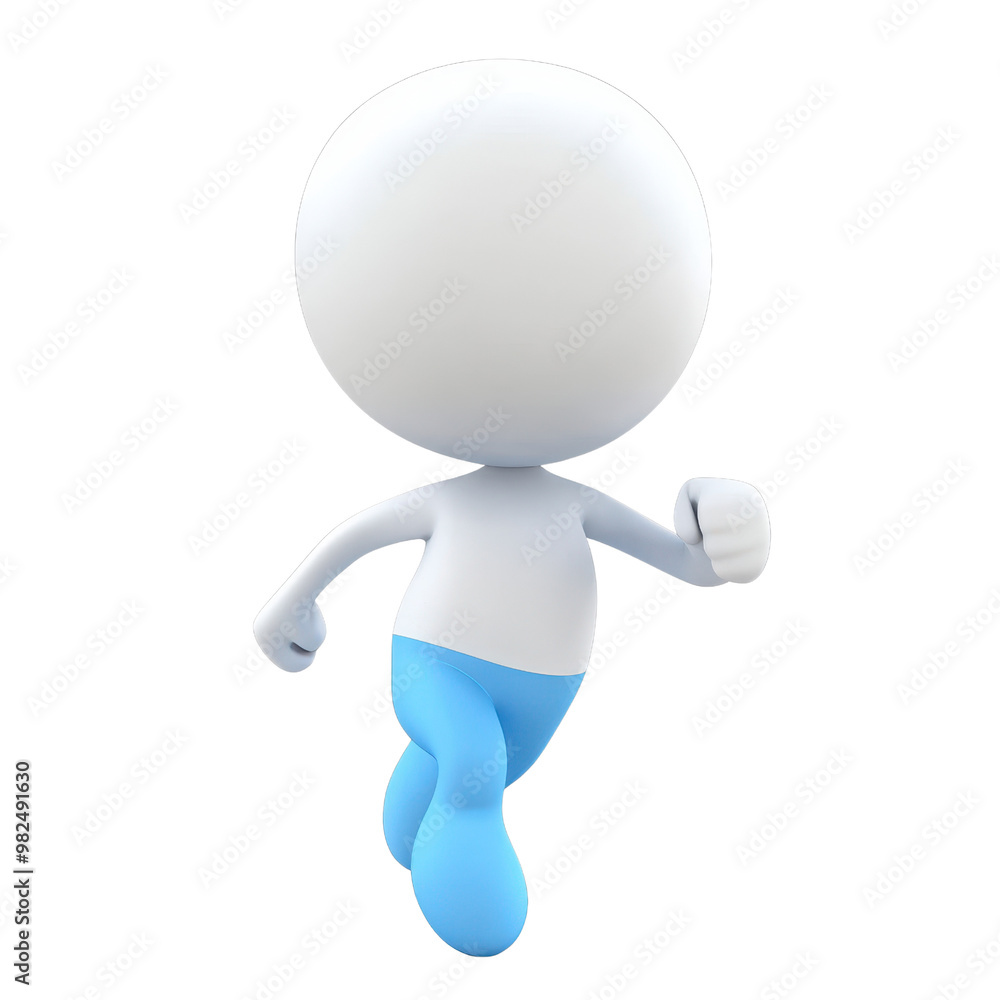 A 3D character running energetically, symbolizing fitness, motivation, and an active lifestyle in a minimalist design., isolated on a transparent background. A 3D character running energetically, symbolizing fitness, motivation, and an active lifestyle in a minimalist design., isolated on a transparent background.