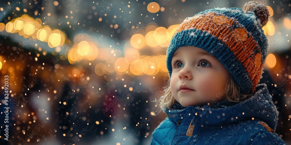 Winter Evening at a Vibrant Amusement Park with Twinkling Lights Winter Evening at a Vibrant Amusement Park with Twinkling Lights