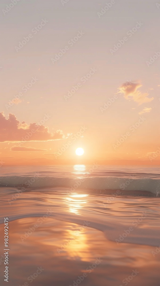 Obraz premium Sunset beauty horizon sky on ocean water with reflection light marine surface story background