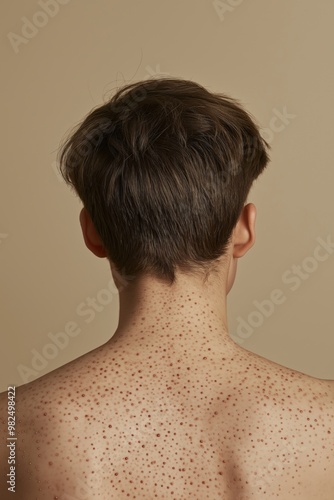 Back of a person with raised red bumps, highlighting uneven skin texture and irritation