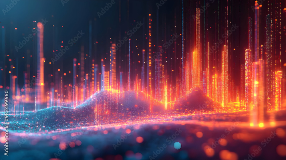 3D Glowing Abstract Retail Analytics Art: Striking Digital Design Showcasing Business Insights and Data-Driven Marketing Visuals for Promotions 3D Glowing Abstract Retail Analytics Art: Striking Digital Design Showcasing Business Insights and Data-Driven Marketing Visuals for Promotions