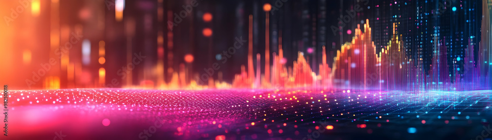 Abstract Digital Art of Glowing Profit Growth Charts in Colorful Environment - Financial Success and Achievement Concept for Stock Photos Abstract Digital Art of Glowing Profit Growth Charts in Colorful Environment - Financial Success and Achievement Concept for Stock Photos