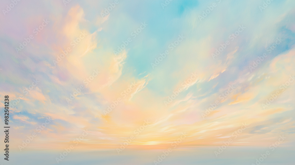 パステルの夕空と虹 パステルの夕空と虹