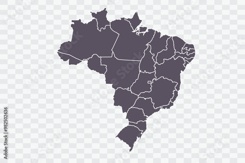 Brazil Map Smoke Color on White Background quality files Png