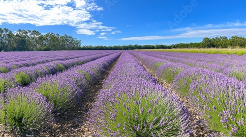 Lavender Field under a Blue Sky