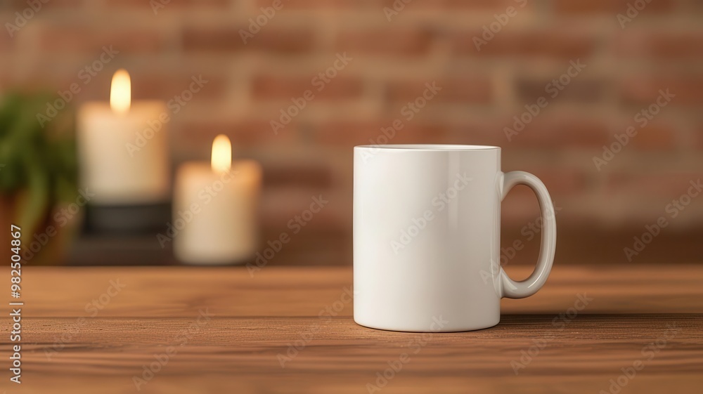 Mug with a ghost face graphic, set against a backdrop of misty fog, eerie trees, and flickering candles for a spooky Halloween atmosphere,3D illustration Mug with a ghost face graphic, set against a backdrop of misty fog, eerie trees, and flickering candles for a spooky Halloween atmosphere,3D illustration