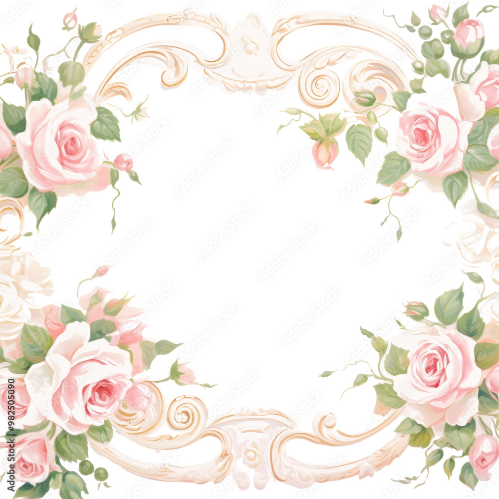 PNG Painting of rose border backgrounds pattern flower. PNG Painting of rose border backgrounds pattern flower.