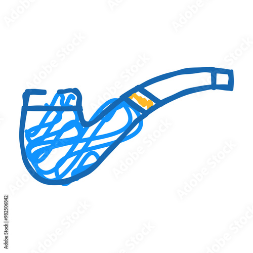 smoking pipe doodle icon sketch vector. smoking pipe sign. isolated symbol illustration