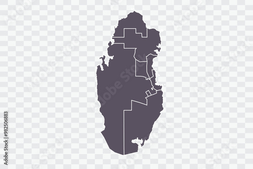 Qatar Map Smoke Color on White Background quality files Png