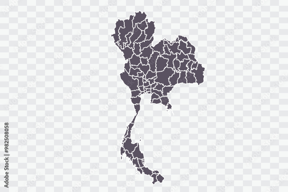 Obraz premium Thailand Map Smoke Color on White Background quality files Png