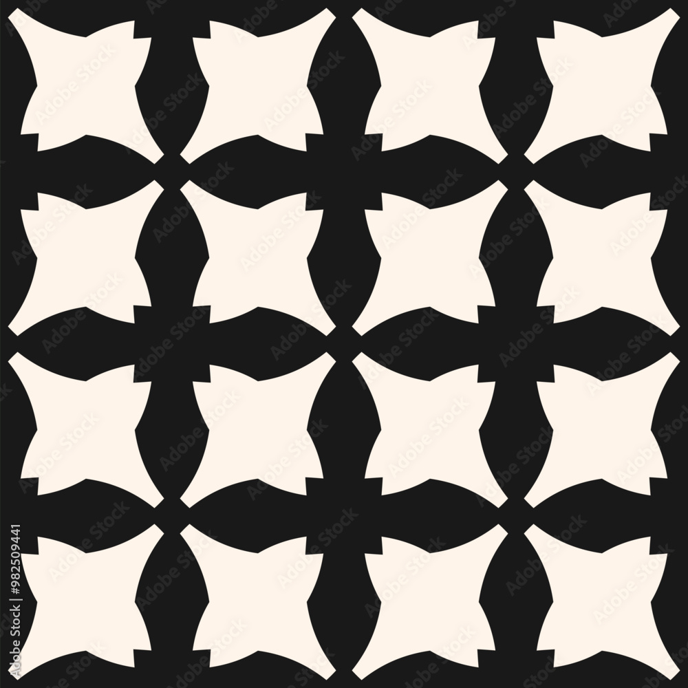 Vector geometric seamless pattern in gothic style. Abstract black and white ornament texture with cross shapes, repeat tiles, lattice, grid. Simple monochrome background design with medieval motifs Vector geometric seamless pattern in gothic style. Abstract black and white ornament texture with cross shapes, repeat tiles, lattice, grid. Simple monochrome background design with medieval motifs