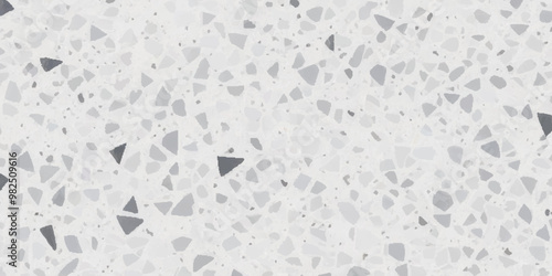 Terrazzo texture. Polished concrete floor and wall pattern. Old terrazzo flooring in seamless patterns texture , polished light gray, black and white stone for background. 