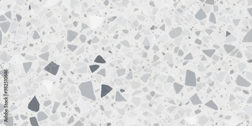 Terrazzo texture. Polished concrete floor and wall pattern. Old terrazzo flooring in seamless patterns texture , polished light gray, black and white stone for background. 
