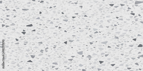 Terrazzo texture. Polished concrete floor and wall pattern. Old terrazzo flooring in seamless patterns texture , polished light gray, black and white stone for background. 