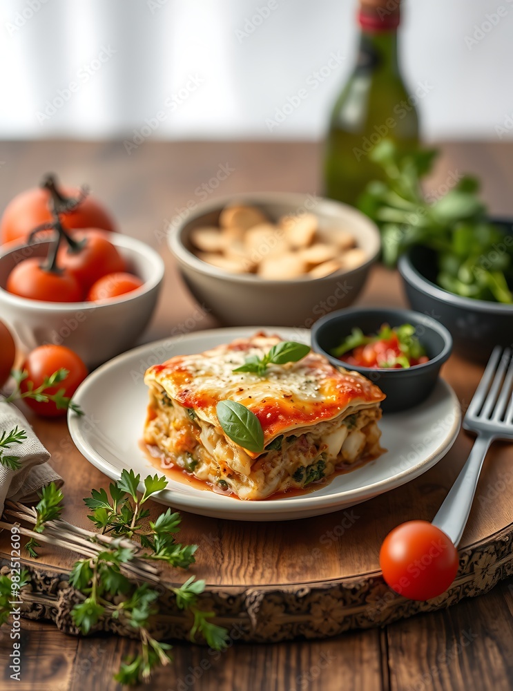 Delicious traditional Greek moussaka with beef mince, eggplant and bechamel sauce Delicious traditional Greek moussaka with beef mince, eggplant and bechamel sauce