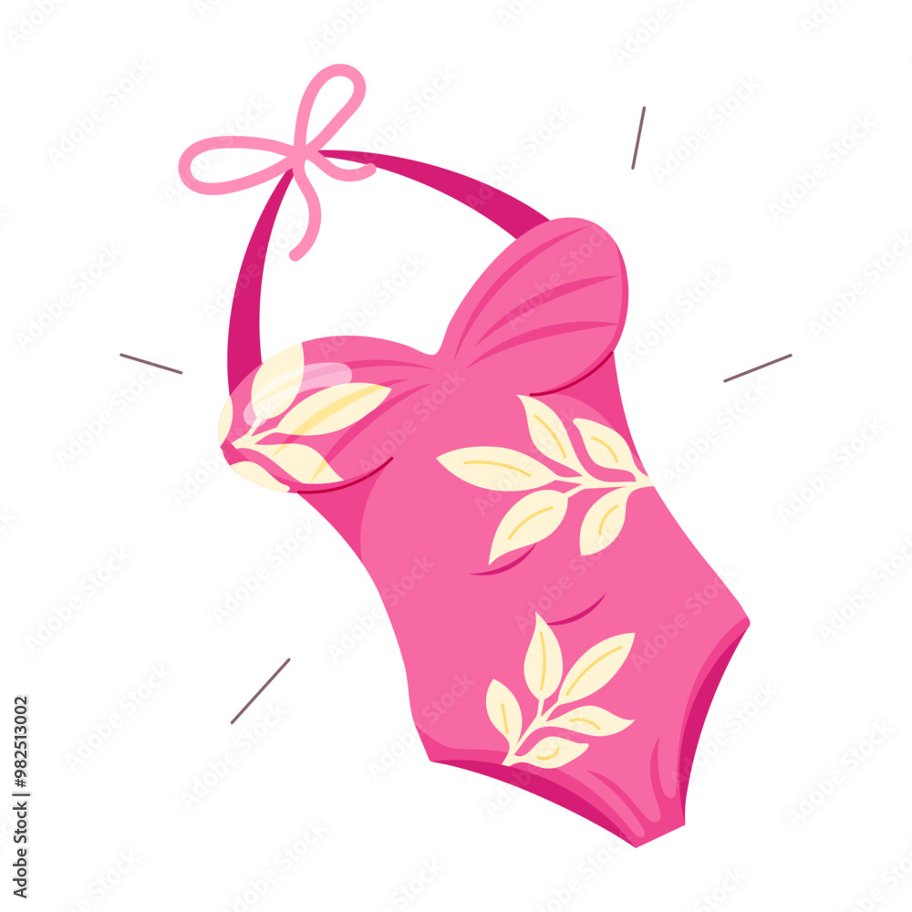 A flat style sticker of swimsuit
A flat style sticker of swimsuit