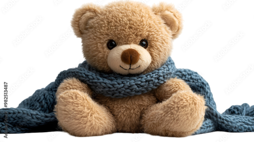 a teddy bear wearing a scarf. a teddy bear wearing a scarf.