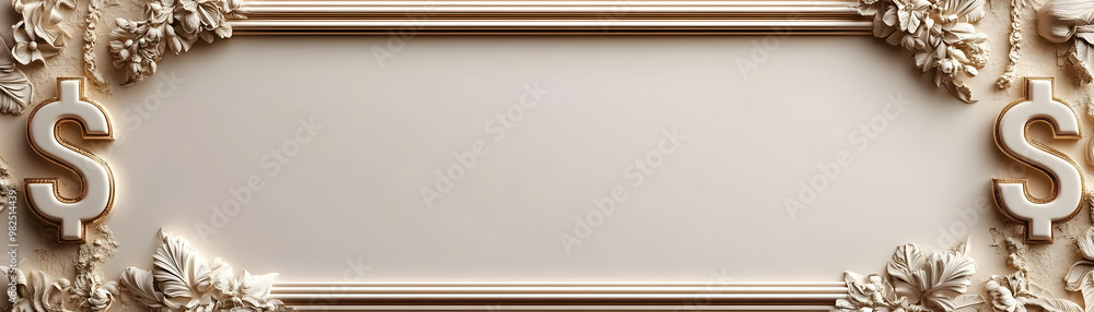 Elegant Border Frame Featuring Business Card & Dollar Sign - Perfect for Business & Financial Promotions with Ample Copy Space in Modern Design Elegant Border Frame Featuring Business Card & Dollar Sign - Perfect for Business & Financial Promotions with Ample Copy Space in Modern Design