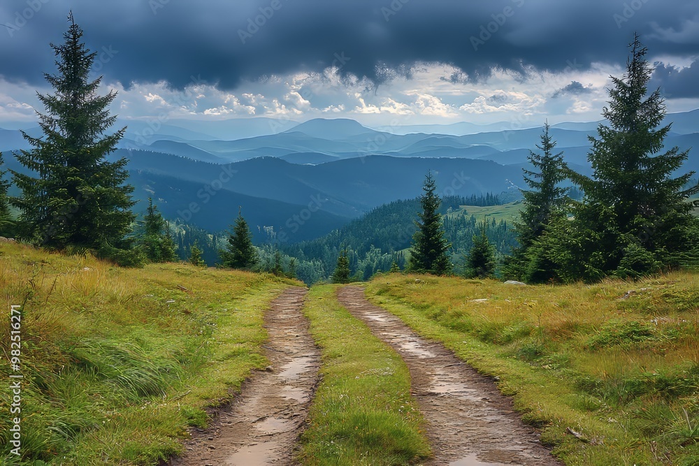 Scenic landscape of the Carpathian mountains in Ukraine. Selective focus with shallow depth of field. Scenic landscape of the Carpathian mountains in Ukraine. Selective focus with shallow depth of field.