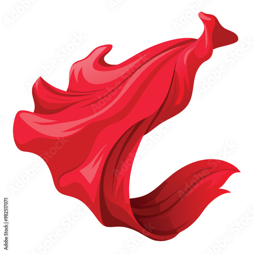 Silk flying vector illustration isolated on a white background