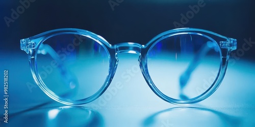 Stylish round glasses with a transparent frame, perfect for adding a modern touch to any outfit or photographic composition.