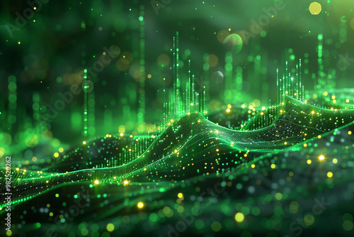 Business index growth green chart background generated.AI