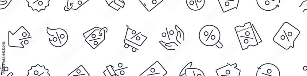 Sale and discount icons seamless pattern isolated on white. Sale and discount icons seamless pattern isolated on white.