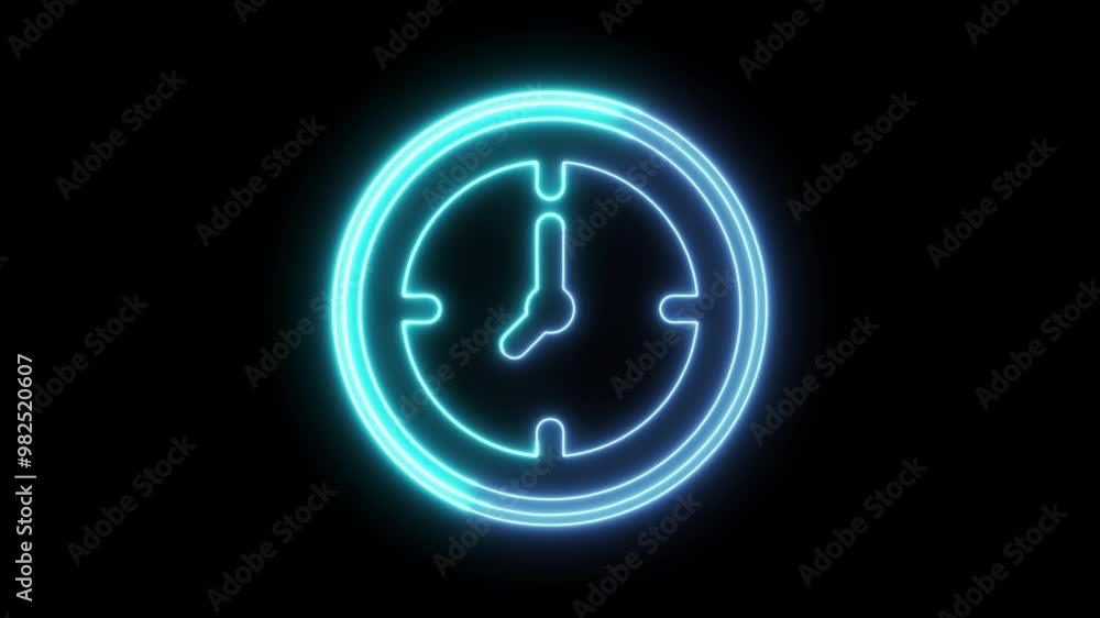 Clock motion graphic animation with neon style Clock motion graphic animation with neon style