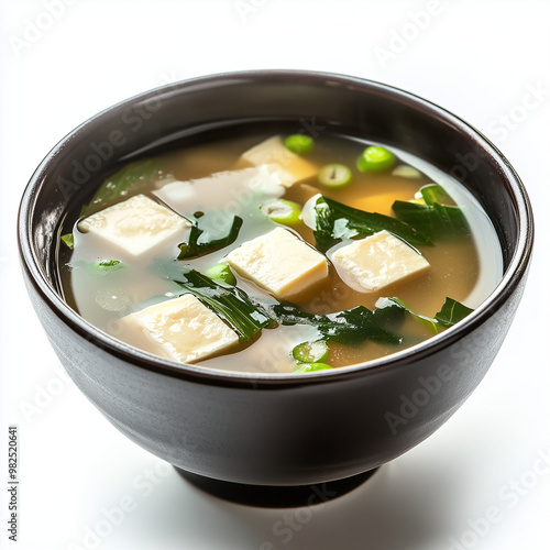 miso soup white background photo