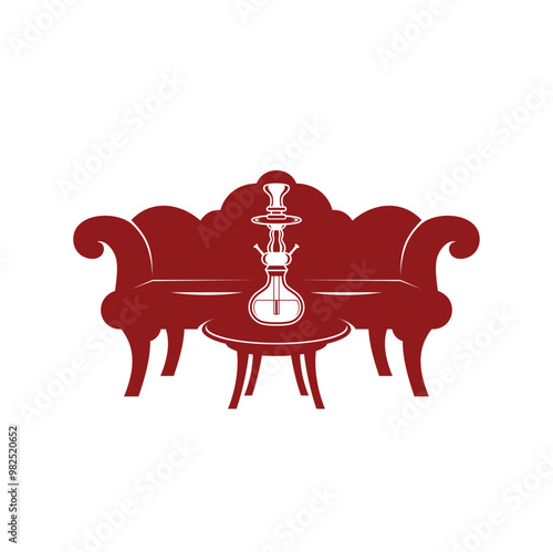 illustration of hookah smoke or shisha smoke, vector art.