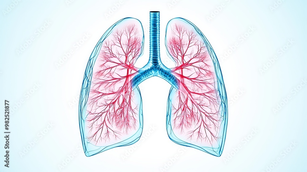 Detailed Illustration of Human Lungs Anatomy Detailed Illustration of Human Lungs Anatomy
