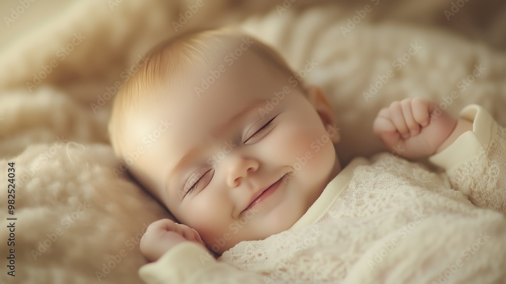 Happy baby smiling against a warm, golden bokeh background, creating a soft and joyful atmosphere. Happy baby smiling against a warm, golden bokeh background, creating a soft and joyful atmosphere.