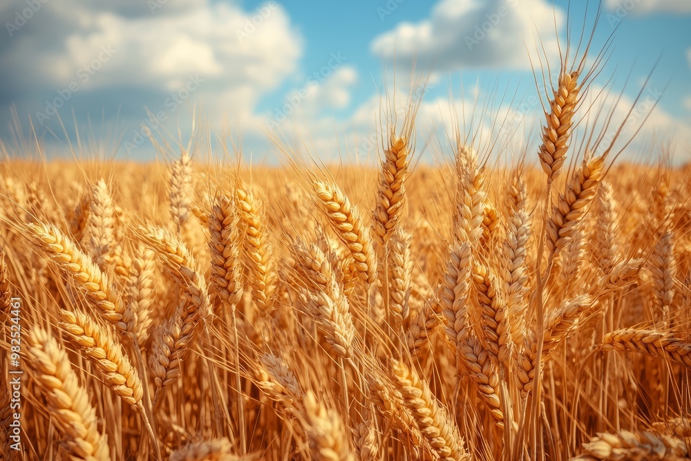 Agricultural landscape of golden ripe wheat crop under sunlight. Rich harvest. Agricultural landscape of golden ripe wheat crop under sunlight. Rich harvest.