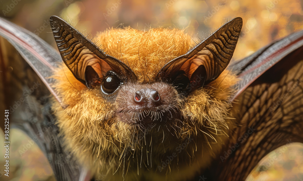 Closeup of a Brown Bat Staring at Camera with Blurred Background, Detailed Fur and Ears Visible, Daytime Wildlife Photography, Nature and Animal Behavior Closeup of a Brown Bat Staring at Camera with Blurred Background, Detailed Fur and Ears Visible, Daytime Wildlife Photography, Nature and Animal Behavior