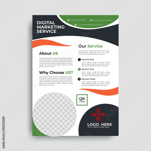 Creative Corporate colourful business flyer template design, Brochure design or brochure template design with natural shape. 
