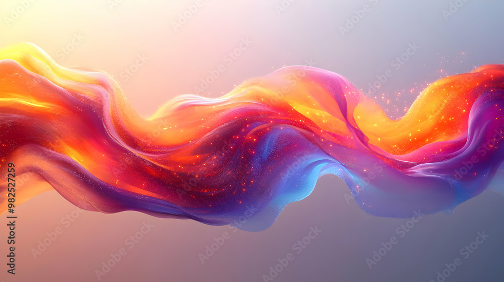 Fototapeta premium 3D Glowing Abstract Demand Surge Art - Vibrant Digital Design Representing Urgency in Market Demand with Sleek Light Effects for Business Content