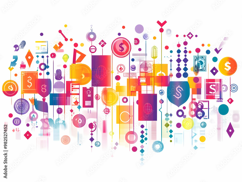Flat Glowing Abstract Cash Flow Art with Floating Dollar Signs � Vibrant Digital Illustration for Financial Services and Marketing Flat Glowing Abstract Cash Flow Art with Floating Dollar Signs � Vibrant Digital Illustration for Financial Services and Marketing