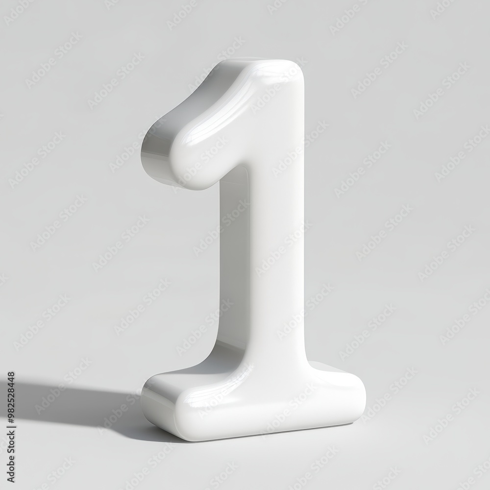 3D number 1 with shadow texture realistic modern design, soft lighting, white background 3D number 1 with shadow texture realistic modern design, soft lighting, white background