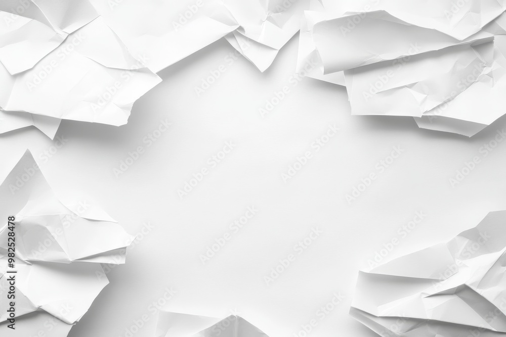 Obraz premium A blank white poster texture with crumples and creases