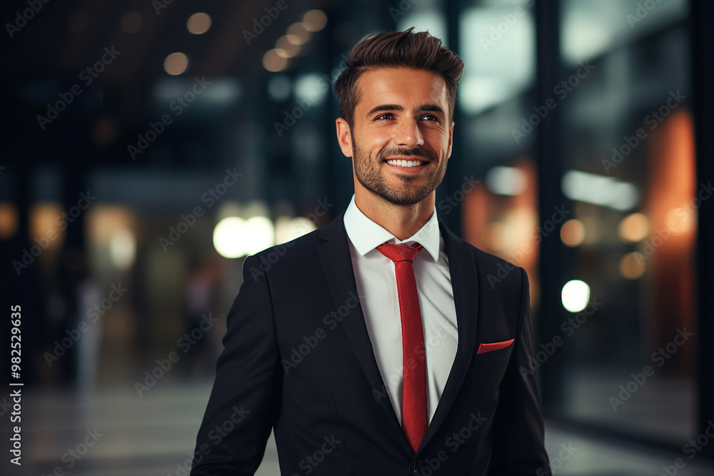 Successful business people person in modern interior office space building made with Generative AI artwork Successful business people person in modern interior office space building made with Generative AI artwork